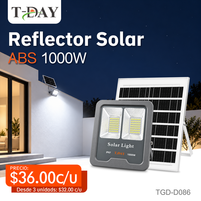 T-DAY Reflector Solar 1000W ABS con Control Remoto y Sensor de Luz - Tianlang Series