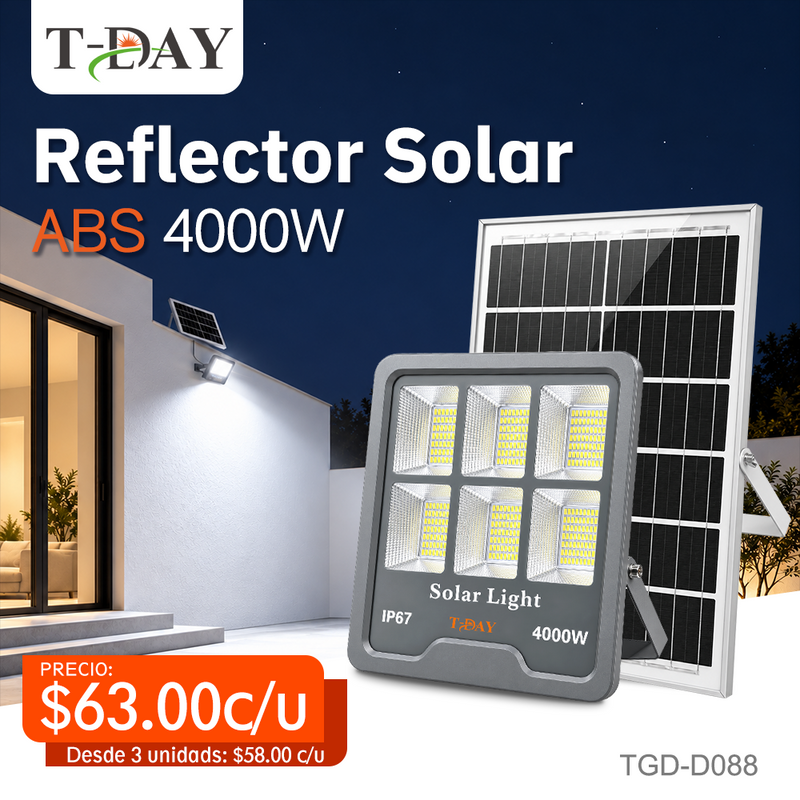 T-DAY Reflector Solar 4000W ABS con Control Remoto y Sensor de Luz - Tianlang Series