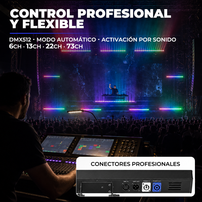 T-DAY Lámpara Cortina LED RGB 40 Luces 150W con Control por Píxel y DMX512
