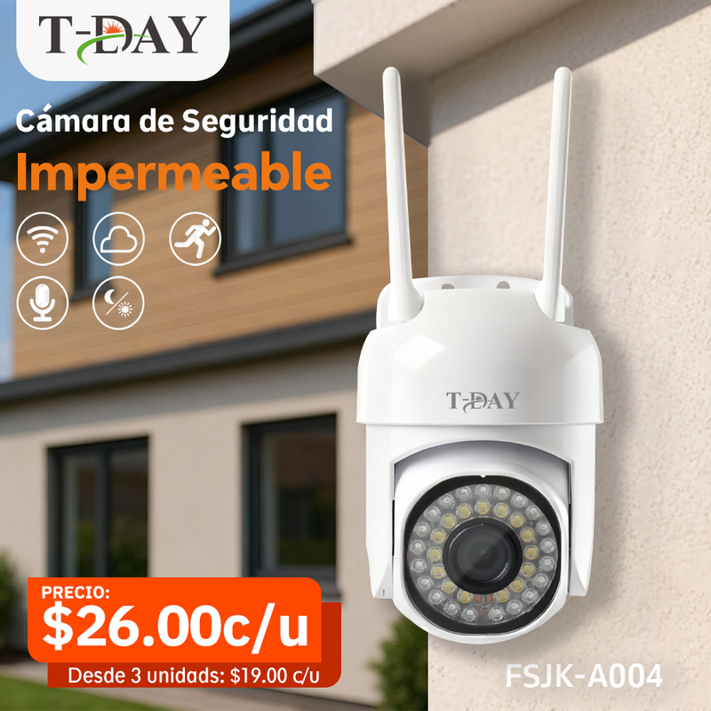 T-DAY IP67 cámara de seguridad impermeable con WiFi (2Mpx)