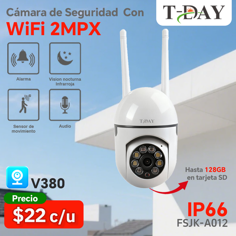 T-DAY  mini Cámara de seguridad Impermeable permite la tarjeta 128GB (2Mpx)