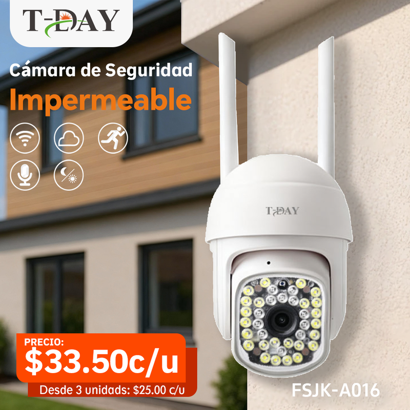 T-DAY  Cámara de seguridad Impermeable  admite audio bidireccional  (2Mpx)