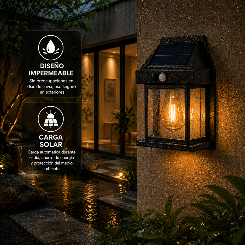 T-DAY Lámpara Solar Decorativa con Sensor de Movimiento - Cálida