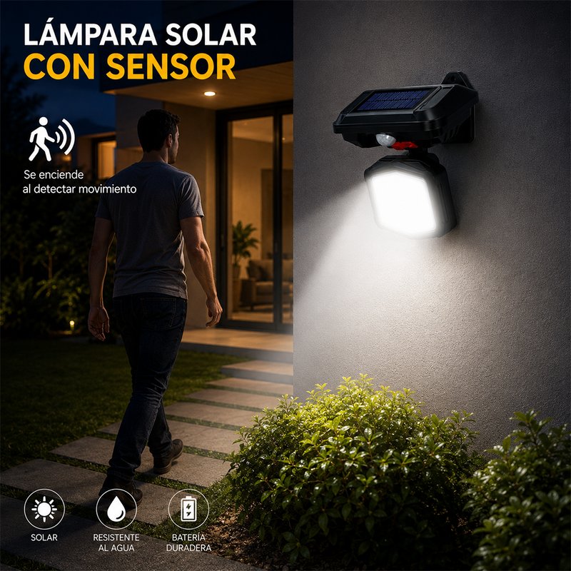 T-DAY Luz Solar LED Recargable con Sensor de Movimiento- Neutra