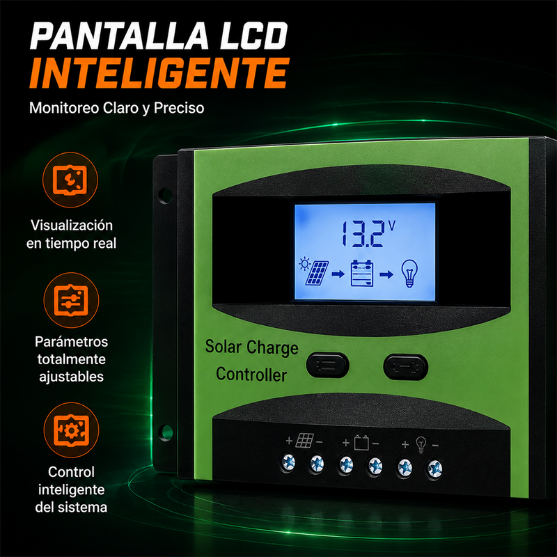 T-DAY Controlador de Carga Solar PWM 60A 12V/24V
