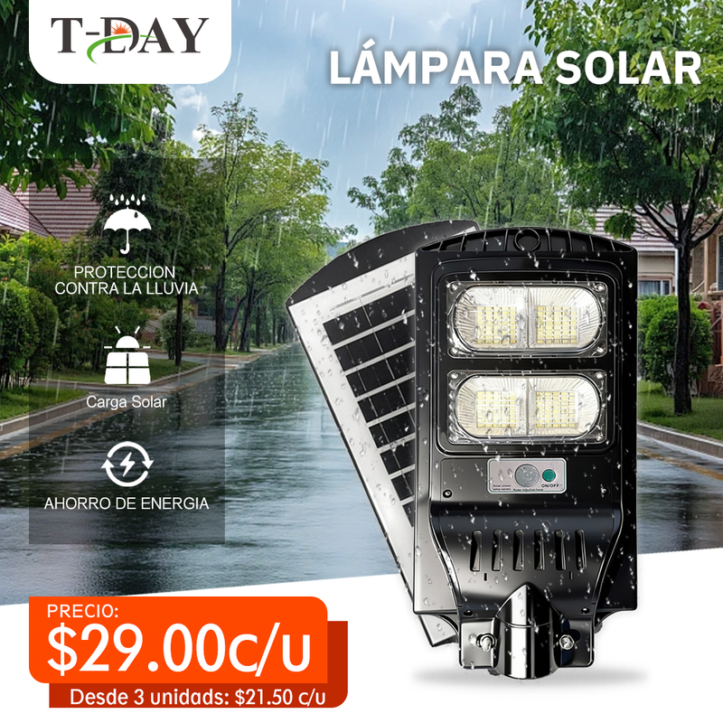 T-DAY Lámpara Solar Integrada de 800W para Patio Exterior
