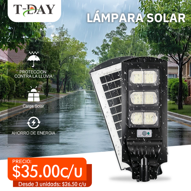 T-DAY Lámpara Solar Integrada de 1200W para Patio Exterior