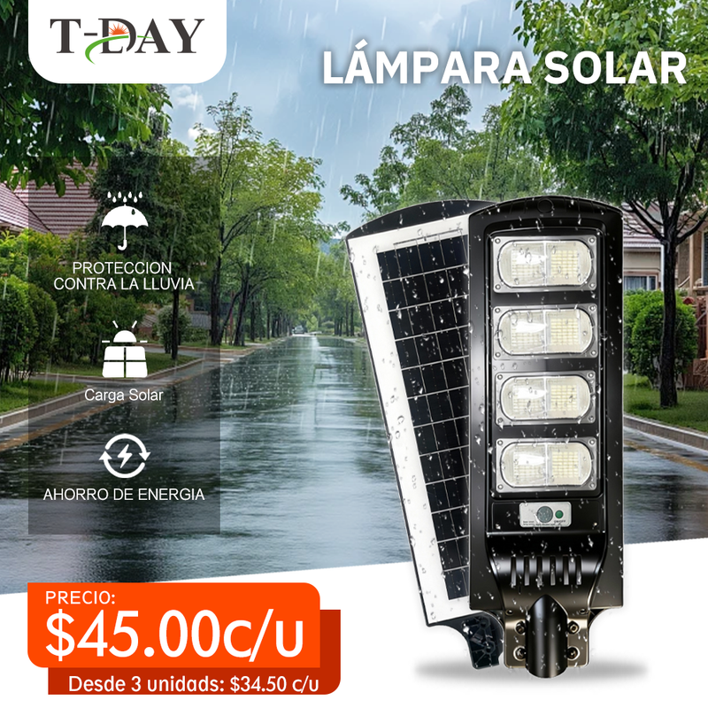T-DAY Lámpara Solar Integrada de 1600W para Patio Exterior