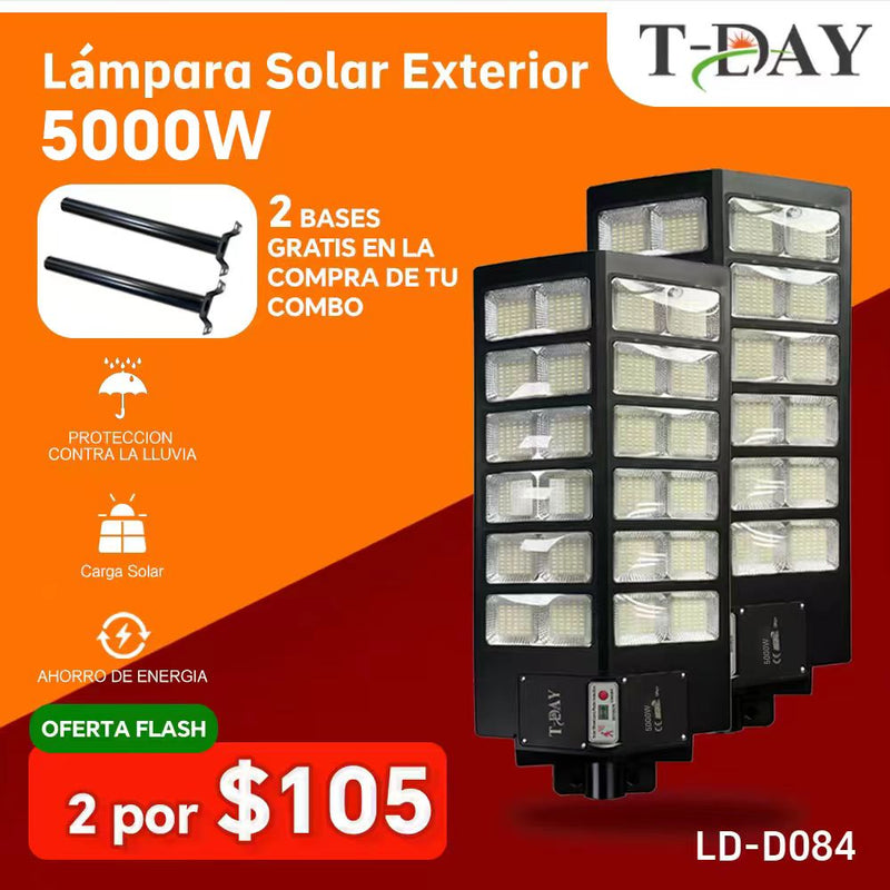 T-DAY 5000w Lámpara Solar Exterior de ángulo súper amplio