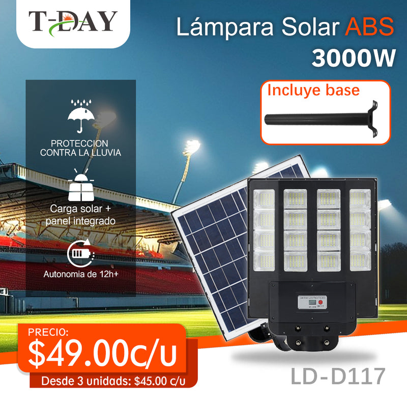 T-DAY Lámpara Solar Integrada de 3000W para Patio Exterior
