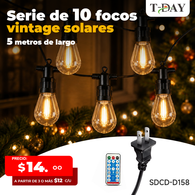 T-DAY Guirnalda de Luces Eléctricas - Luz Cálida