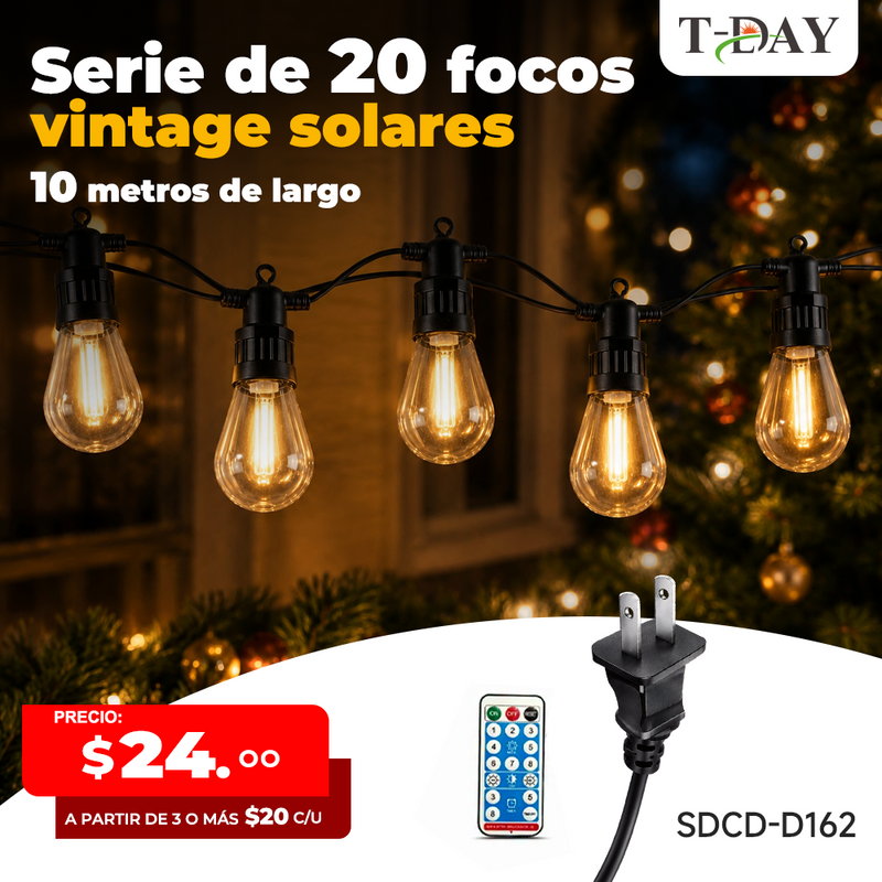T-DAY Guirnalda de Luces Eléctricas - Luz Cálida