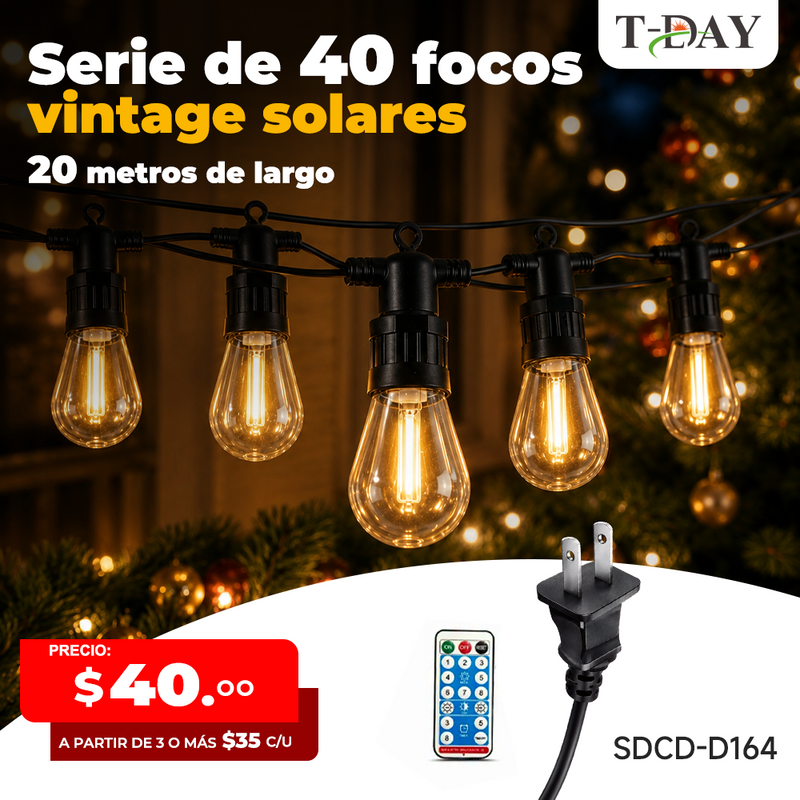 T-DAY Guirnalda de Luces Eléctricas - Luz Cálida