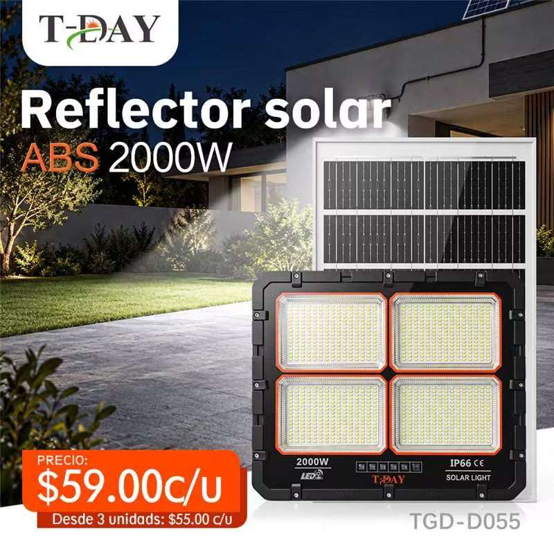Reflector Solar LED King Kong 2000W ABS con Control Remoto