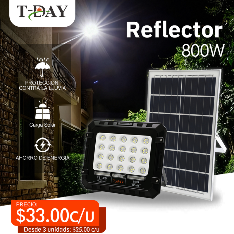 T-DAY Reflector Solar de 800W en ABS con funcionalidad completa