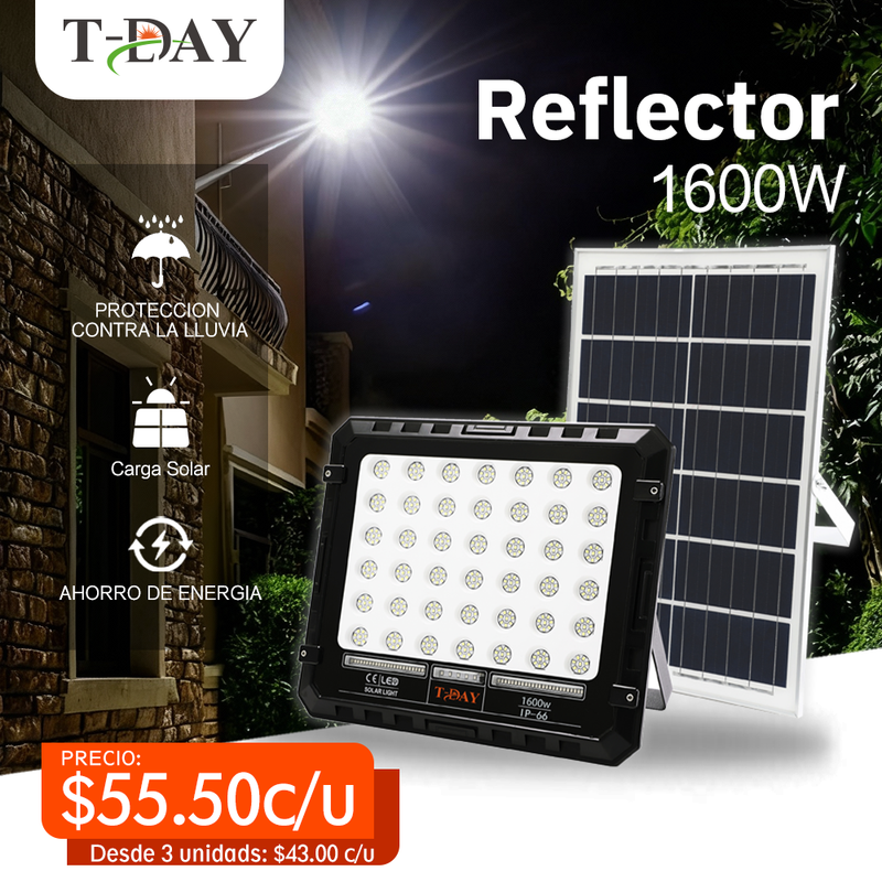 T-DAY Reflector Solar de 1600W en ABS con funcionalidad completa