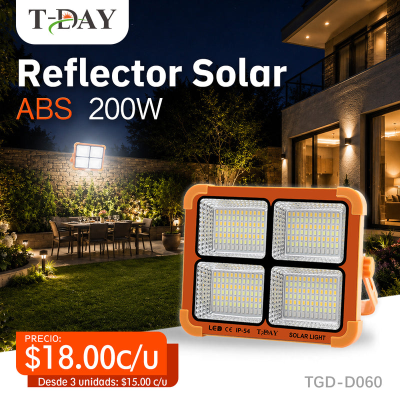 T-DAY Reflector Solar de 200W en ABS con 336 luces LED y tres modos de luz