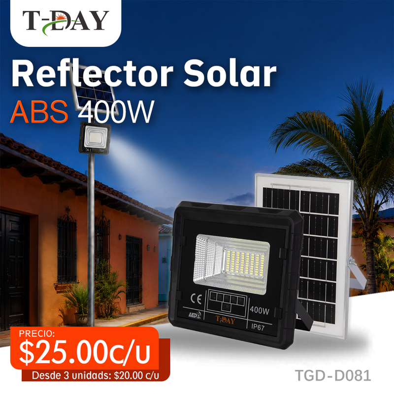 T-DAY Reflector Solar de 400W en ABS equipado con mando a distancia