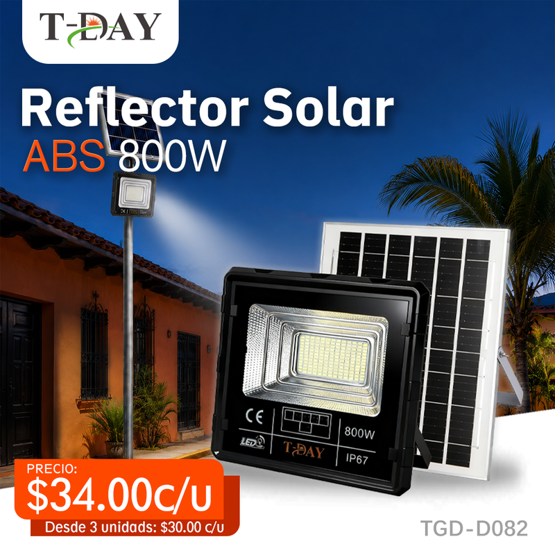 T-DAY Reflector Solar de 800W en ABS equipado con mando a distancia