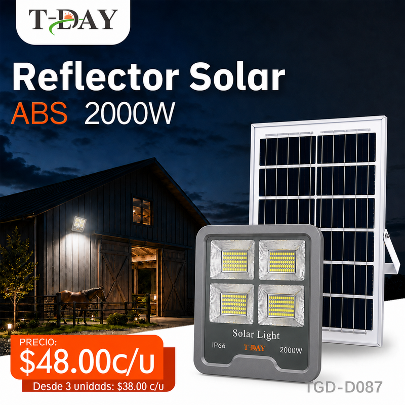 T-DAY Reflector Solar 2000W ABS con Control Remoto y Sensor de Luz - Tianlang Series