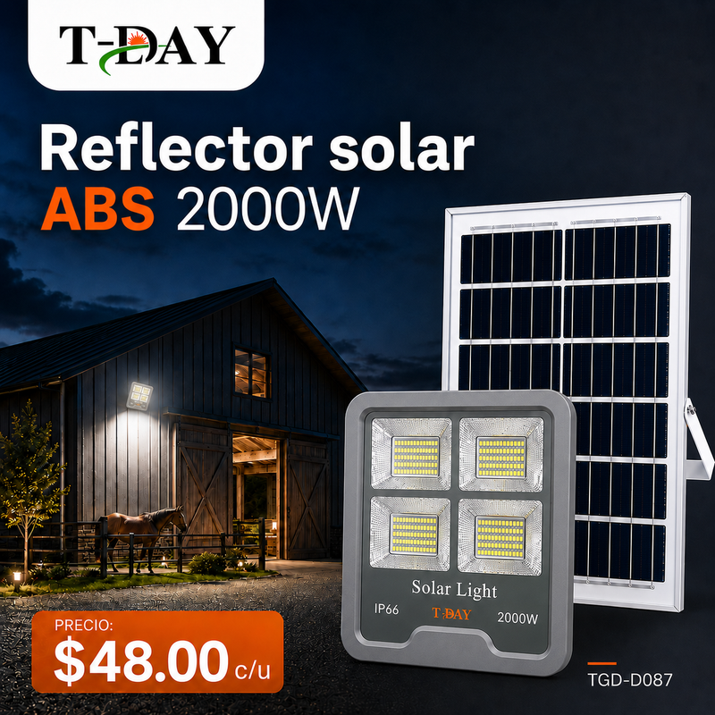 T-DAY Reflector Solar 2000W ABS con Control Remoto y Sensor de Luz - Tianlang Series