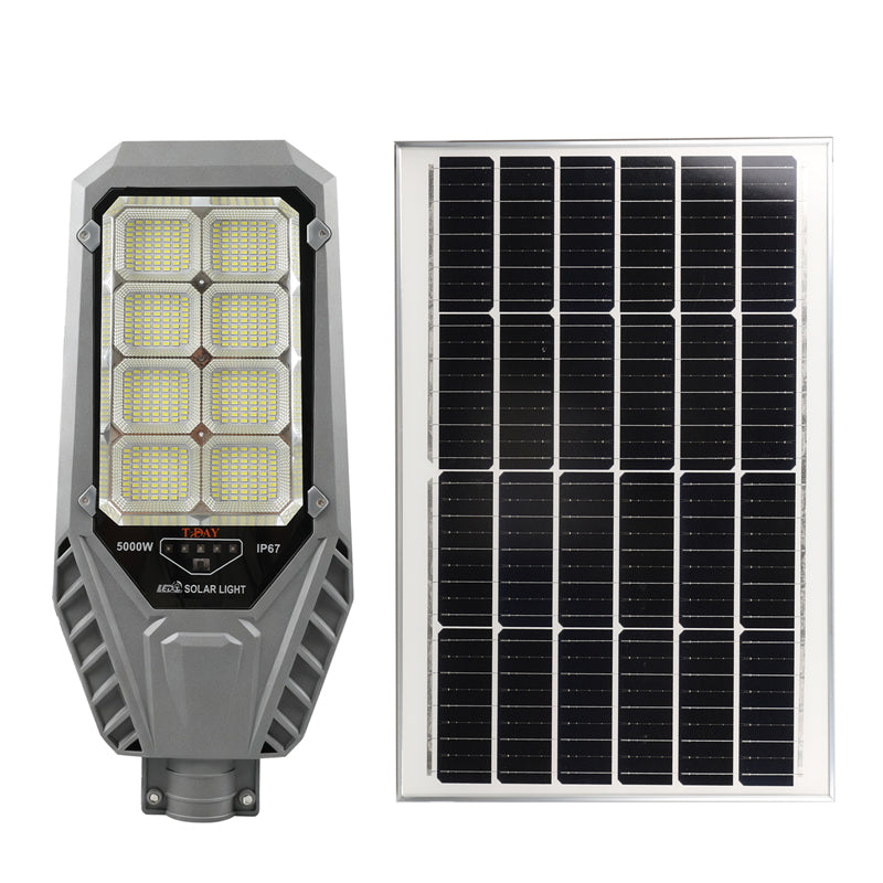 T-DAY Lámpara Solar Exterior Autonomía prolongada de 5000W de aluminio fundido