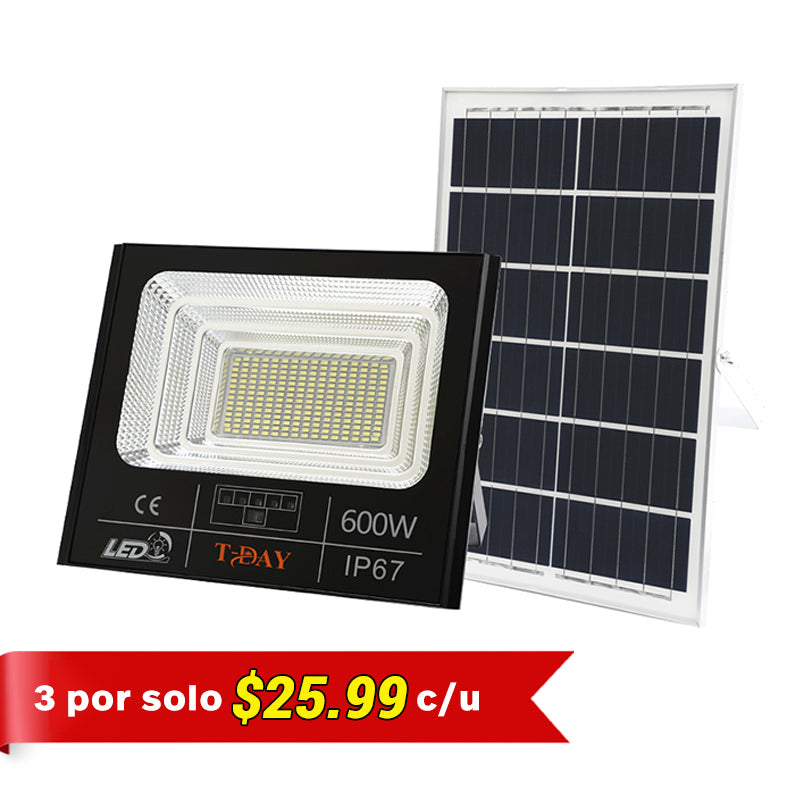 T-DAY Reflector Solar de aluminio die-cast de 600W con tres modos de luz