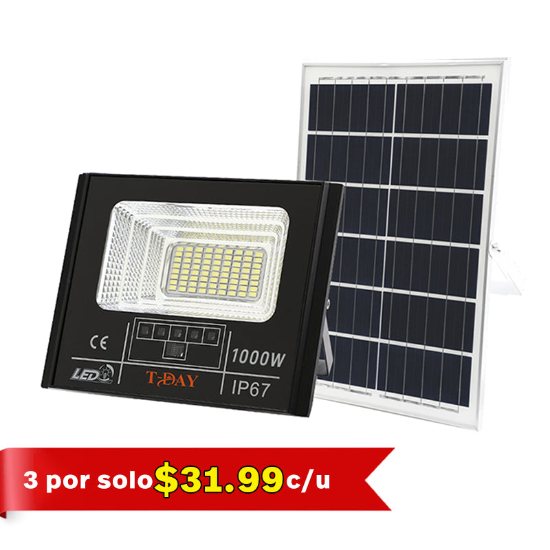 T-DAY Reflector Solar de aluminio die-cast de 1000W con tres modos de luz