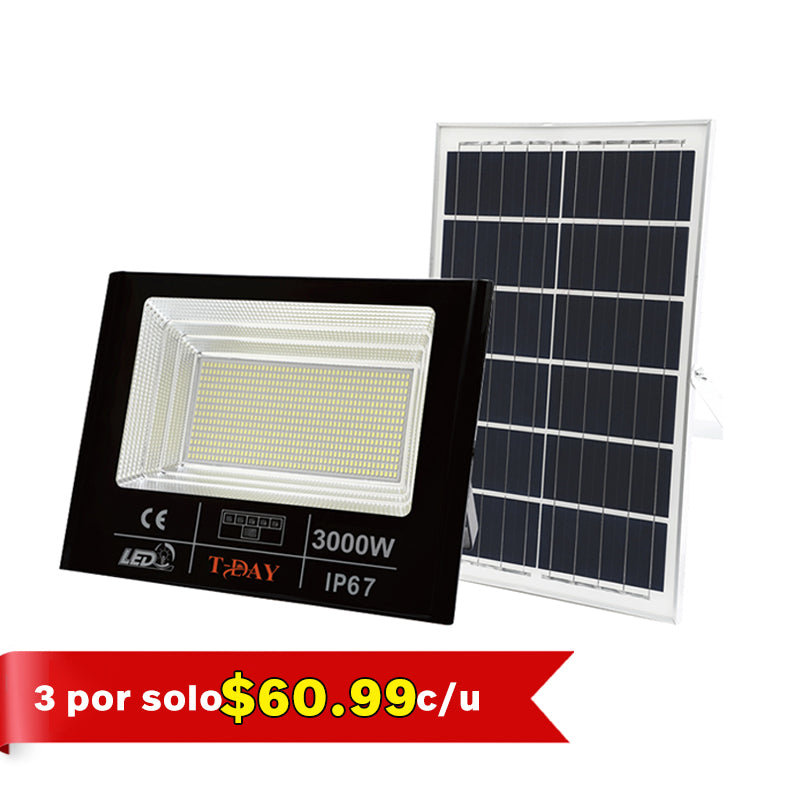T-DAY Reflector Solar de aluminio die-cast de 3000W con tres modos de luz