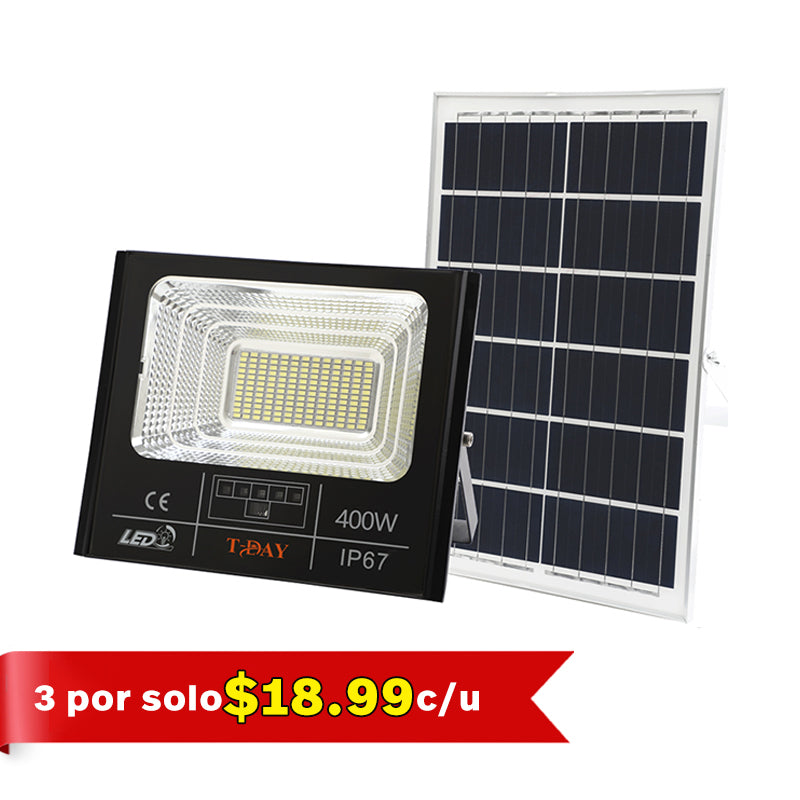 T-DAY Reflector Solar de aluminio die-cast de 400W con tres modos de luz