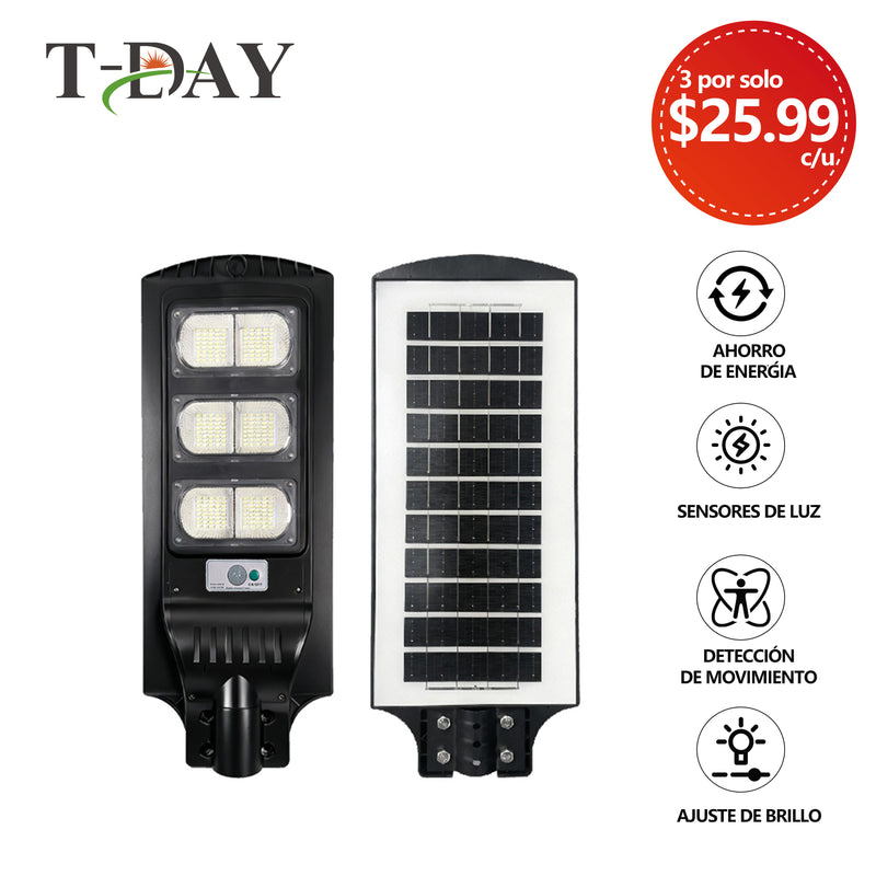 T-DAY Lámpara Solar Integrada de 1200W para Patio Exterior