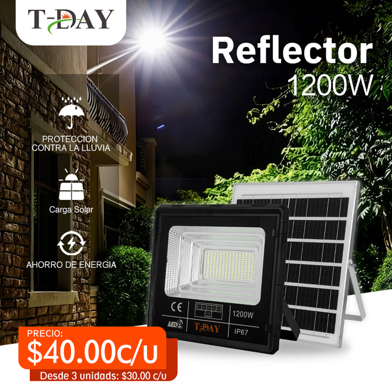 T-DAY Reflector Solar de 1200W en ABS equipado con mando a distancia
